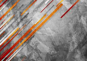 gris Orange rayures grunge technologie géométrique abstrait Contexte vecteur