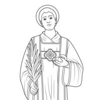 Saint Stephen protomartyr vecteur illustration contour monochrome