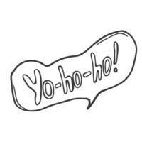 yo-ho-ho. pirate concept. main tiré vecteur illustration, caractères pour carte postale, carte, social médias, t chemise, imprimer, porter.