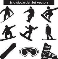 snowboarder ensemble vecteurs vecteur