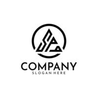 Triangle spa lettre logo vecteur. simple, minimal et moderne. adapté pour tout industriel entreprise. vecteur
