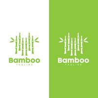 tropical bambou forêt logo, arbre tronc et feuille conception, vecteur illustration symbole