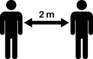 social distanciation icône . garder votre distance de 2 mètres . vecteur illustration
