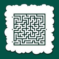 labyrinthe carré abstrait. jeu pour les enfants. casse-tête pour les enfants. trouver le bon chemin. énigme du labyrinthe. illustration vectorielle plane isolée sur fond de couleur. vecteur