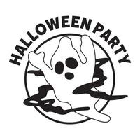 Halloween fantôme badges conception bien pour social médias contenu, impression base application et marchandise. vecteur
