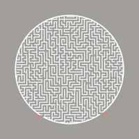 labyrinthe rond difficile. jeu pour enfants et adultes. casse-tête pour les enfants. énigme du labyrinthe. illustration vectorielle plane isolée sur fond de couleur. vecteur