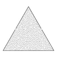 labyrinthe triangulaire difficile. jeu pour enfants et adultes. casse-tête pour les enfants. une entrée, une sortie. énigme du labyrinthe. illustration vectorielle plane isolée sur fond blanc. vecteur