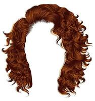 longue frisé Cheveux gingembre roux couleurs . beauté mode style . perruque . vecteur