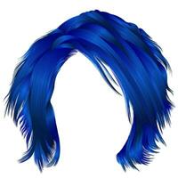 branché femme ébouriffé Cheveux foncé bleu couleurs . beauté mode . réaliste 3d vecteur