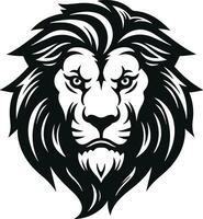 Lion tête vecteur illustration silhouette logo