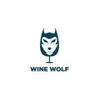Loup du vin logo conception illustration vecteur