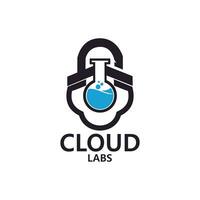 nuage laboratoire logo vecteur avec nuage et laboratoire verre combinaison illustration