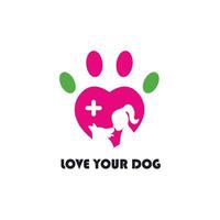 logo de conception de vecteur de silhouette humaine et de chien sous la lune, garde de chien, illustration d'amant de chien.