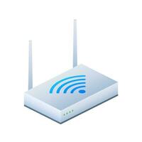 réseau routeur 3d Wifi routeur. l'Internet un service sans fil routeur. vecteur Stock illustration.