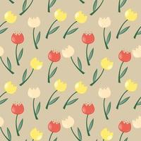 Floral pattern sans soudure de fond avec illustration vectorielle de tulipes vecteur