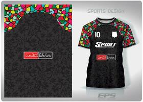 vecteur des sports chemise Contexte image.rainbow tuile sur noir modèle conception, illustration, textile Contexte pour des sports T-shirt, Football Jersey chemise