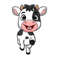 mignonne peu vache dessin animé sur blanc Contexte vecteur