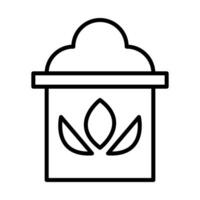 compost poubelle icône dans ligne style vecteur