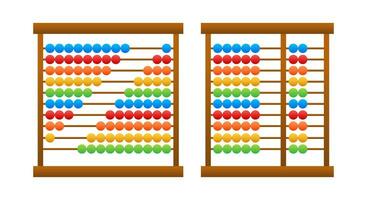 en bois abaque icône. calculateur outil. vecteur Stock illustration.