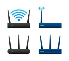 réseau routeur 3d Wifi routeur. l'Internet un service sans fil routeur. vecteur Stock illustration.