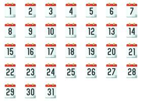 calendrier Date Icônes vecteur dans plat style, pour entreprise, éducation, un événement et Bureau utiliser.