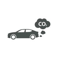 voiture icône avec CO2 symbole. voiture échappement icône vecteur