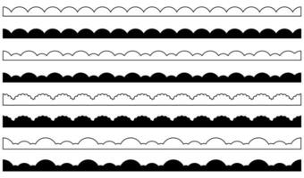 contour silhouette festonné frontière ensemble vecteur