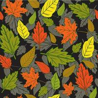 l'automne coloré feuilles sur une noir Contexte. impression sur en tissu et textiles. sans couture modèle pour fond d'écran et Contexte vecteur