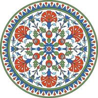 vecteur coloré rond turc ornement. ottoman cercle, anneau, Cadre. musulman modèle pour coloré verre