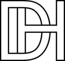 logo signe dh HD icône signe entrelacé des lettres ré h vecteur