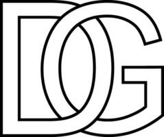 logo signe dg dieu, icône signe entrelacé des lettres ré g vecteur