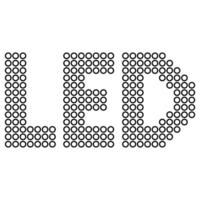 LED écran texte, signe LED lumière émettant diode lcd panneau vecteur