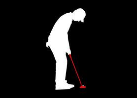 haute détails de le golf joueur silhouette. minimal symbole et logo de sport. en forme pour élément conception, arrière-plan, bannière, toile de fond, couverture. vecteur eps dix