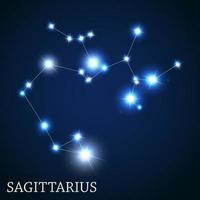 signe du zodiaque sagittaire des belles étoiles brillantes vector illustration