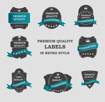 label de qualité premium vecteur défini dans un style rétro