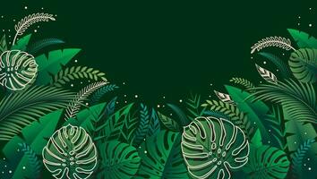 pente tropical feuilles Cadre sur vert Contexte vecteur