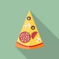 icône plate de pizza avec ombre portée, illustration vectorielle vecteur