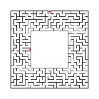 labyrinthe carré abstrait noir avec une place pour votre image. un jeu intéressant et utile pour les enfants. une simple illustration vectorielle plane isolée sur fond blanc. vecteur