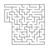 labyrinthe carré abstrait avec entrée et sortie. un jeu intéressant et utile pour les enfants. illustration vectorielle plane simple isolée sur fond blanc. avec une place pour vos dessins. vecteur