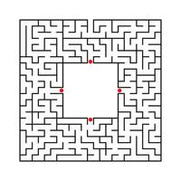 labyrinthe carré abstrait noir avec une place pour votre image. un jeu intéressant et utile pour les enfants. une simple illustration vectorielle plane isolée sur fond blanc. vecteur