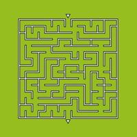 labyrinthe carré abstrait. un jeu intéressant et utile pour les enfants. puzzle pour enfants avec une entrée et une sortie. énigme du labyrinthe. illustration vectorielle plane simple isolée sur fond de couleur. vecteur