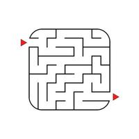 labyrinthe carré abstrait. niveau de difficulté facile. jeu pour les enfants. casse-tête pour les enfants. une entrée, une sortie. énigme du labyrinthe. illustration vectorielle plane isolée sur fond blanc. vecteur