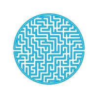 labyrinthe rond de couleur. jeu pour enfants et adultes. casse-tête pour les enfants. énigme du labyrinthe. illustration vectorielle plane isolée sur fond blanc. vecteur