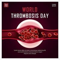 monde thrombose journée. obstruction de du sang navires. 3d vecteur, adapté pour santé, conception éléments et événements vecteur