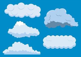 ensemble d'icônes de nuage sur fond bleu pour compléter votre conception vecteur