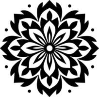 mandala - noir et blanc isolé icône - vecteur illustration