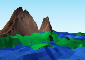 conception de paysage abstrait low poly vecteur