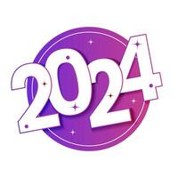 2024 Nouveau année logo conception, 2024 année calendrier. coloré Nombres brillant certifier prime Contexte pour bannières, affiches ou calendrier. vecteur