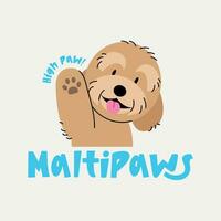 mignonne marron matipoo chiot vecteur logo