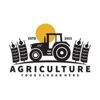 tracteur logo pour agriculture, agronomie, blé agriculture, rural agriculture des champs, Naturel récolte. ferme tracteur vecteur conception
